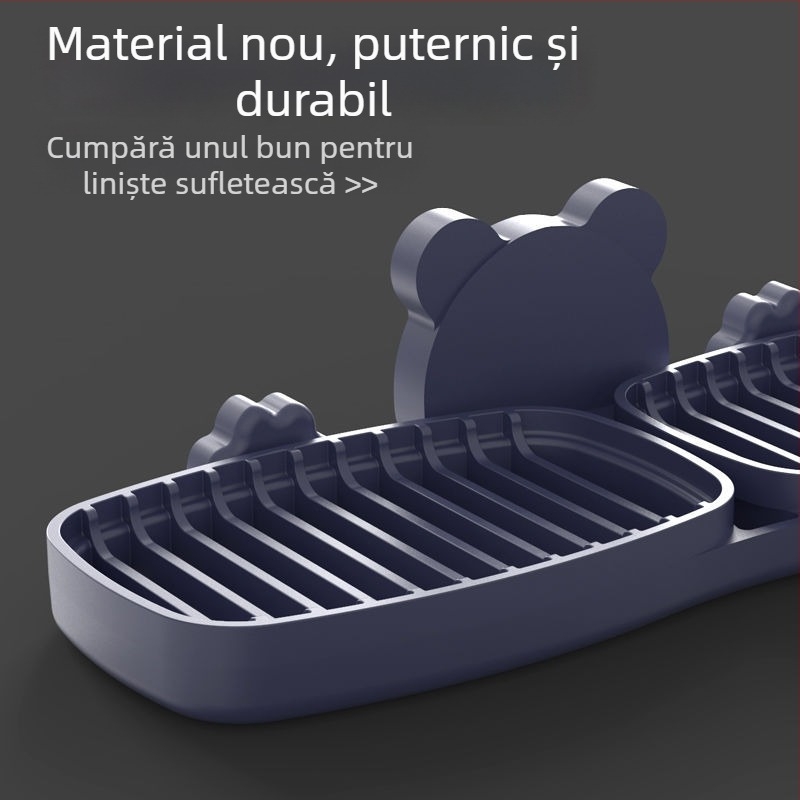 Cutie de săpun creativă, cu două etaje, fără găuri, montată pe perete, lucrată manual, cu drenaj și ventuză pentru baie
