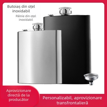 Recipient din oțel inoxidabil, 8 oz, finisaj negru spray, portabil