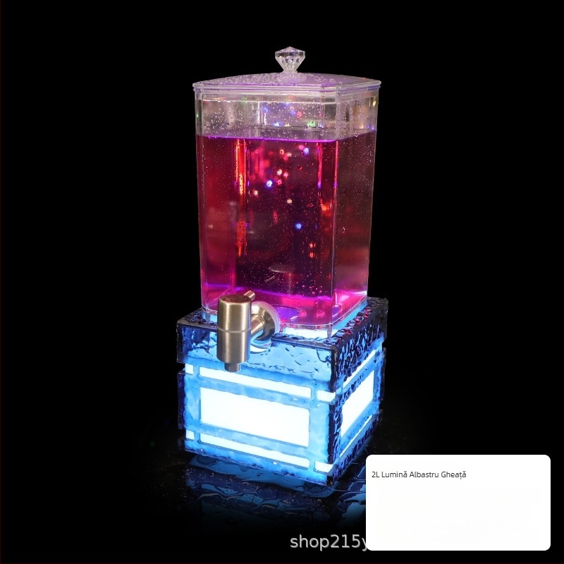 Dispenser de vin pentru bar, iluminat, cu robinet, separator transparent pentru vin de fructe și cocktailuri