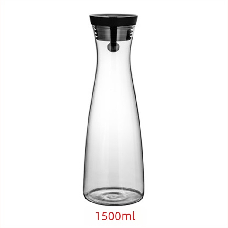Ceainic de apă din sticlă borosilicat, capacitate mare, design nordic cu flori, ceainic pentru apă cu fructe pentru apă rece