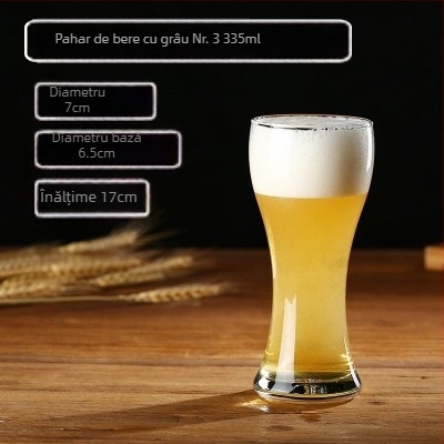 Pahar din sticlă pentru bere artizanală, 500 ml, capacitate mare, pentru bar, cu logo