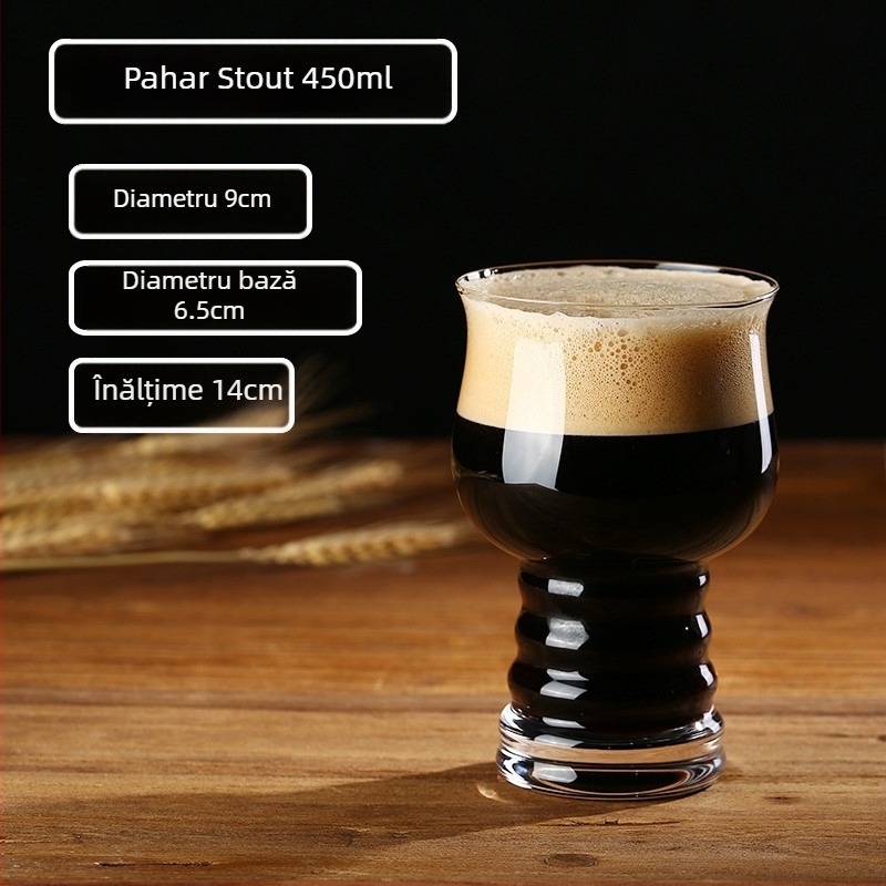 Pahar din sticlă pentru bere artizanală, 500 ml, capacitate mare, pentru bar, cu logo