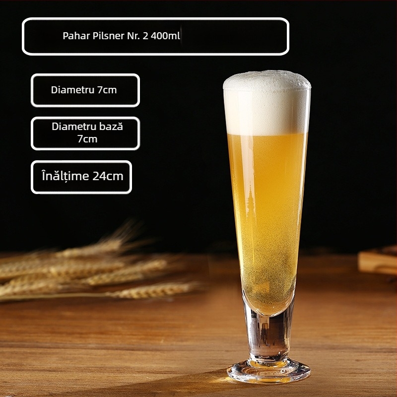 Pahar din sticlă pentru bere artizanală, 500 ml, capacitate mare, pentru bar, cu logo
