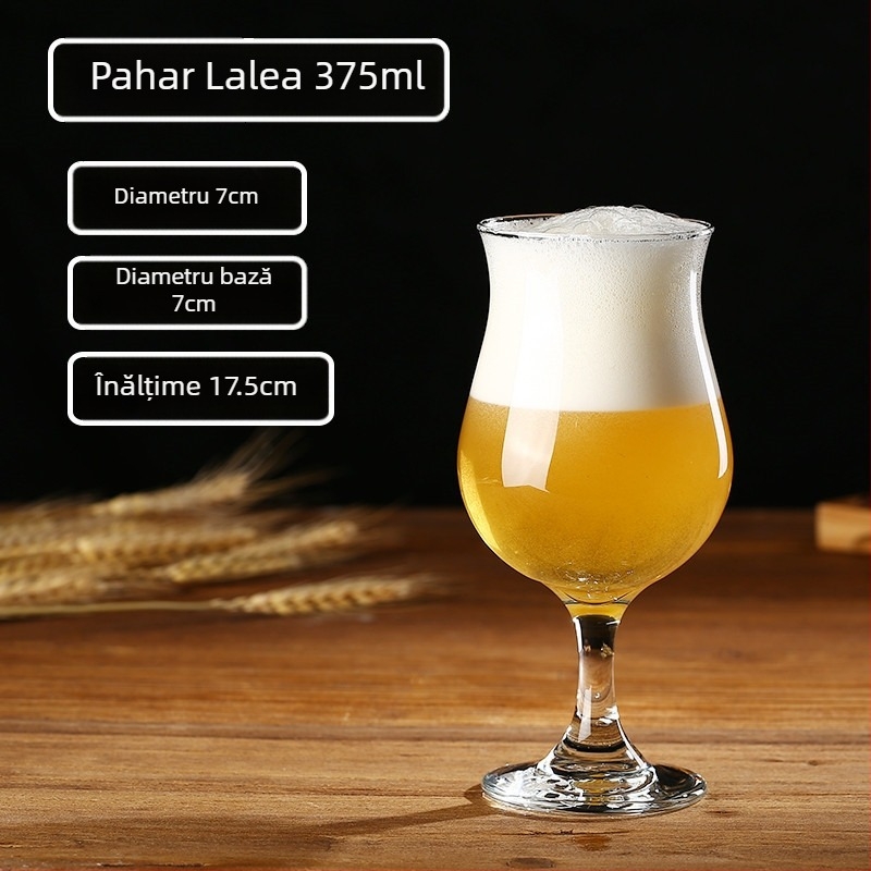 Pahar din sticlă pentru bere artizanală, 500 ml, capacitate mare, pentru bar, cu logo