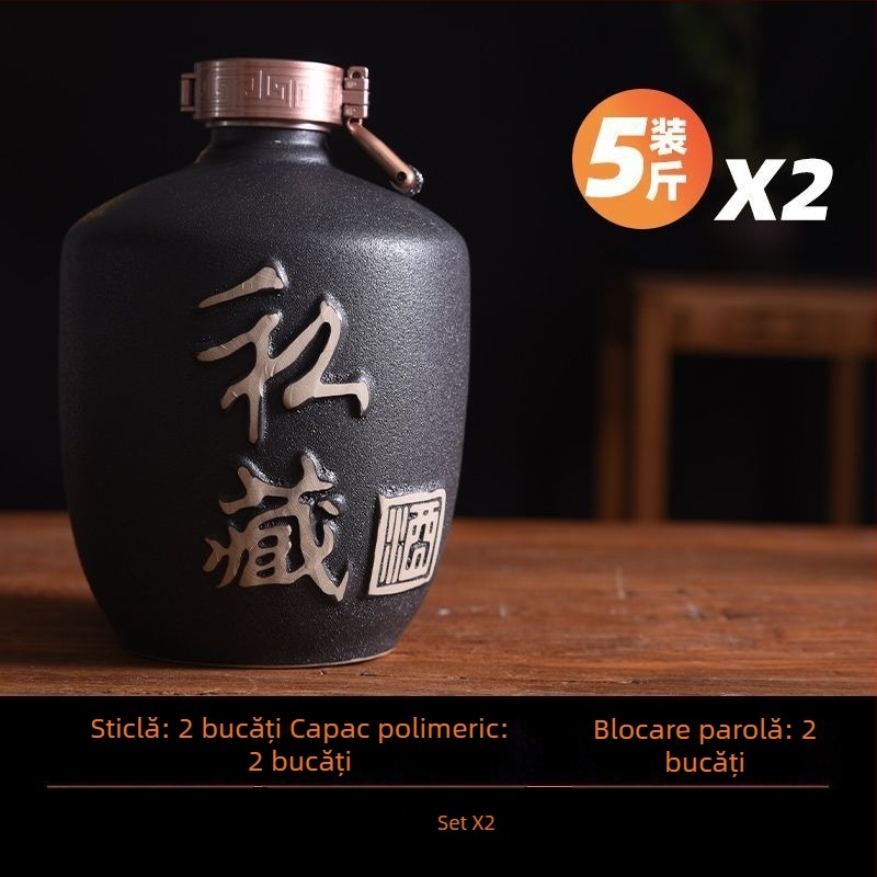 Vas ceramic sigilat pentru vin, recipient vid pentru vin, capacitate de 25 kg