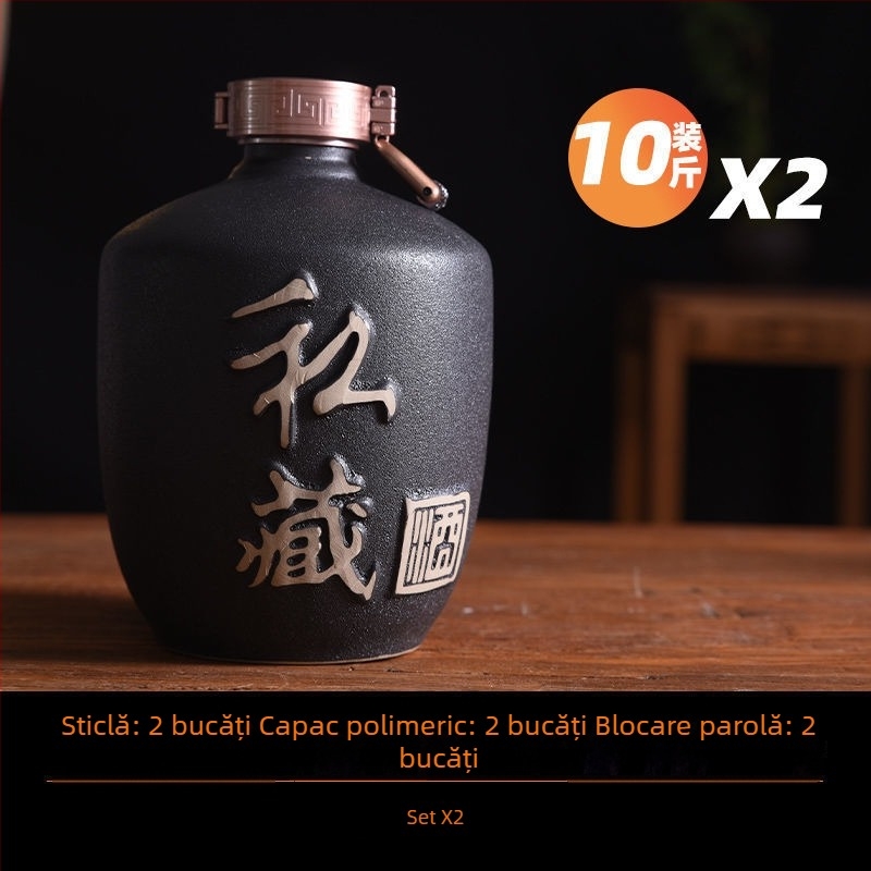 Vas ceramic sigilat pentru vin, recipient vid pentru vin, capacitate de 25 kg