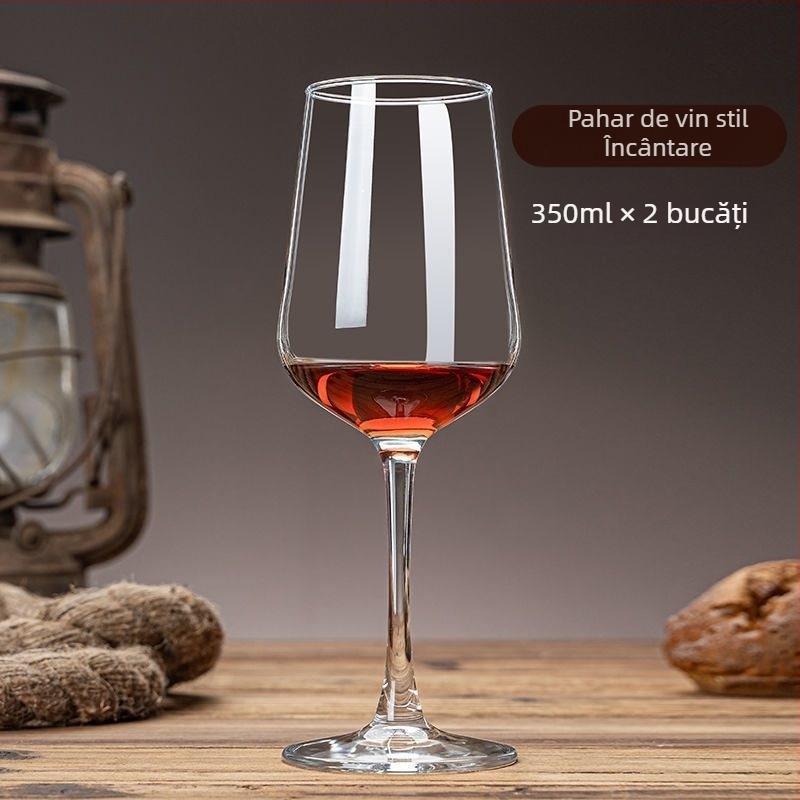 Pahare de vin Burgundy pentru uz casnic, cristal fără plumb, set mare de pahare înalte