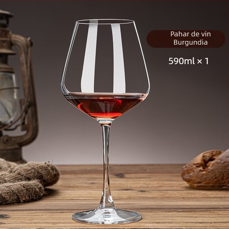 Pahare de vin Burgundy pentru uz casnic, cristal fără plumb, set mare de pahare înalte
