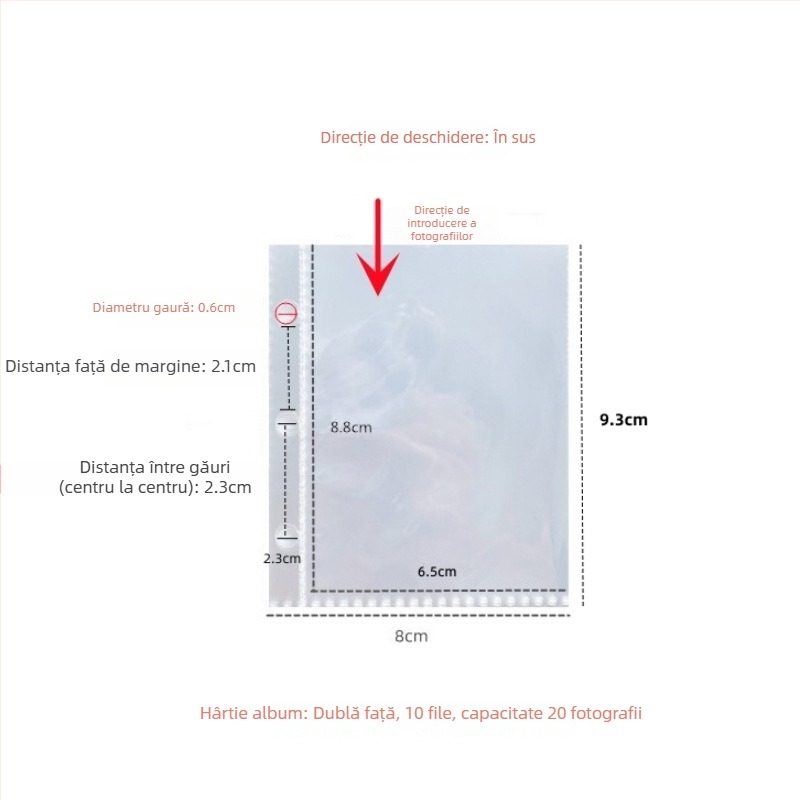 Ins argintiu PU cu cataramă magnetică, binder cu foi cu patru buzunare, pentru fotografii 3 inch Polaroid, album idol pentru colecția de carduri