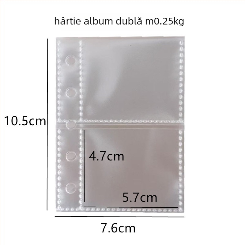 Ins argintiu PU cu cataramă magnetică, binder cu foi cu patru buzunare, pentru fotografii 3 inch Polaroid, album idol pentru colecția de carduri