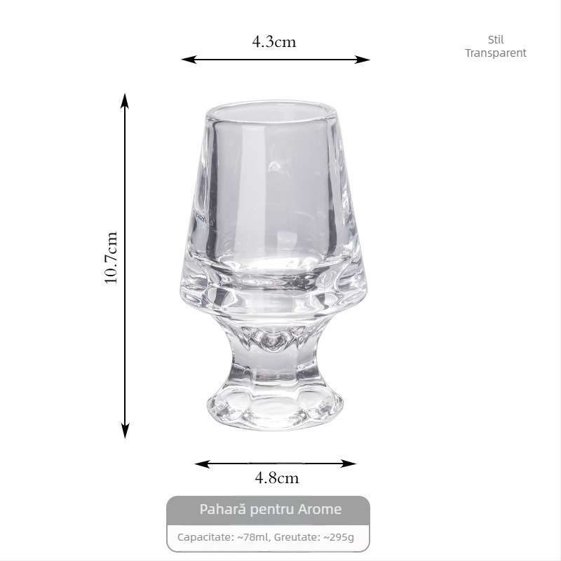 Pahar de whiskey pentru degustare, cu dungi, cristal gros, pahar premium pentru băuturi spirtoase