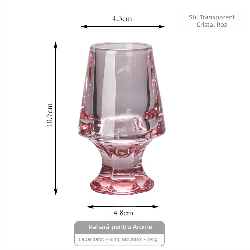 Pahar de whiskey pentru degustare, cu dungi, cristal gros, pahar premium pentru băuturi spirtoase
