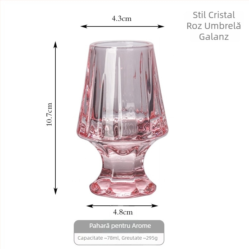 Pahar de whiskey pentru degustare, cu dungi, cristal gros, pahar premium pentru băuturi spirtoase