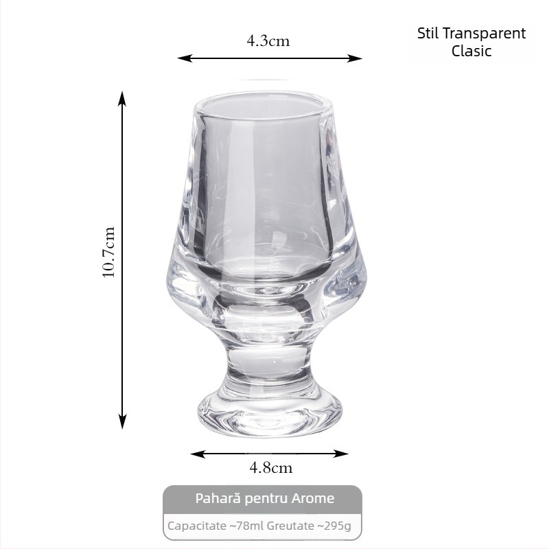 Pahar de whiskey pentru degustare, cu dungi, cristal gros, pahar premium pentru băuturi spirtoase
