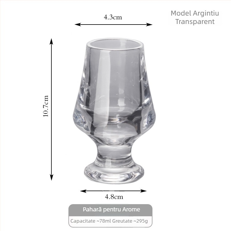 Pahar de whiskey pentru degustare, cu dungi, cristal gros, pahar premium pentru băuturi spirtoase