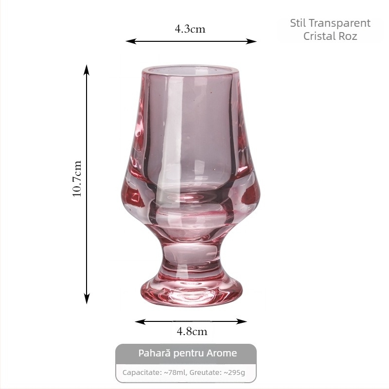 Pahar de whiskey pentru degustare, cu dungi, cristal gros, pahar premium pentru băuturi spirtoase