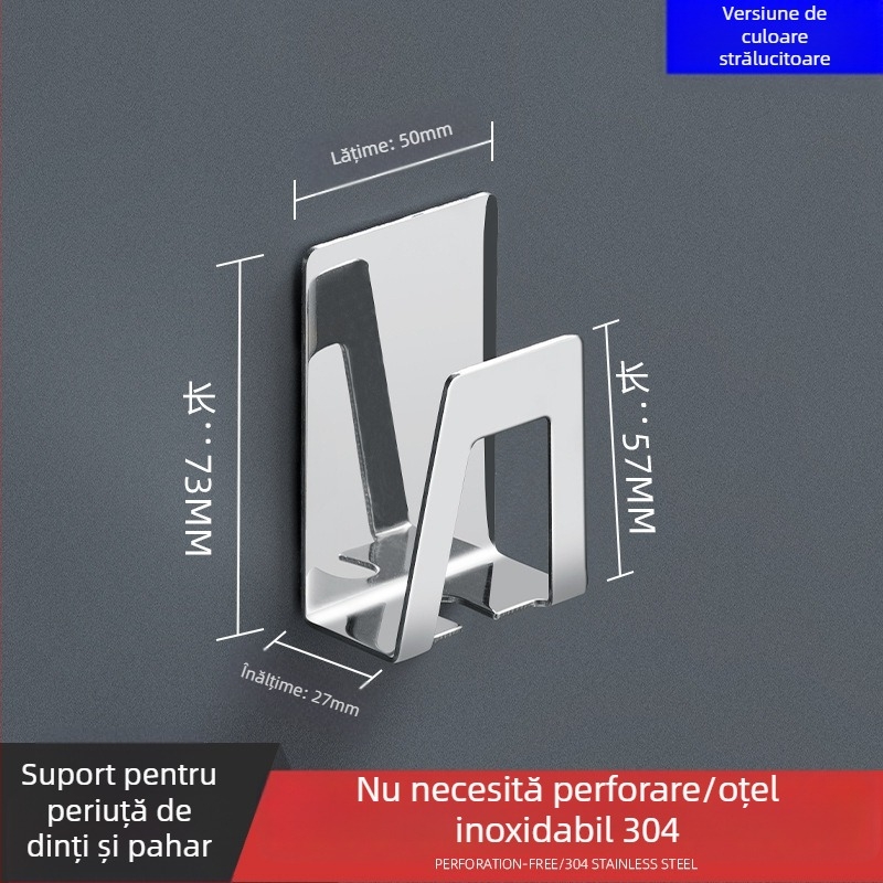 Suport pentru periuțe din oțel inoxidabil, montaj pe perete, suport pentru pahar, baie