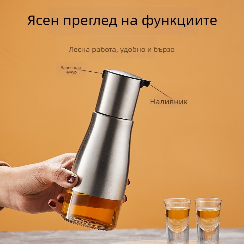 Distribuitor de vin din oțel inoxidabil 304, recipient comercial pentru bar, dozator cu măsurare precisă.