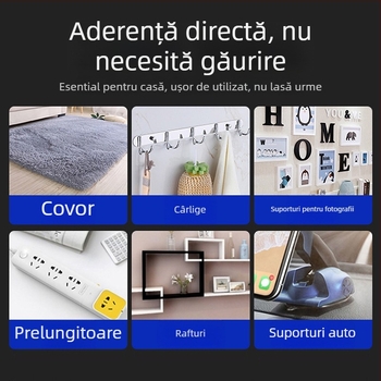 Bandă dublu adezivă acrilică, transparentă, cu aderență înaltă, fără reziduuri, impermeabilă, fixare puternică