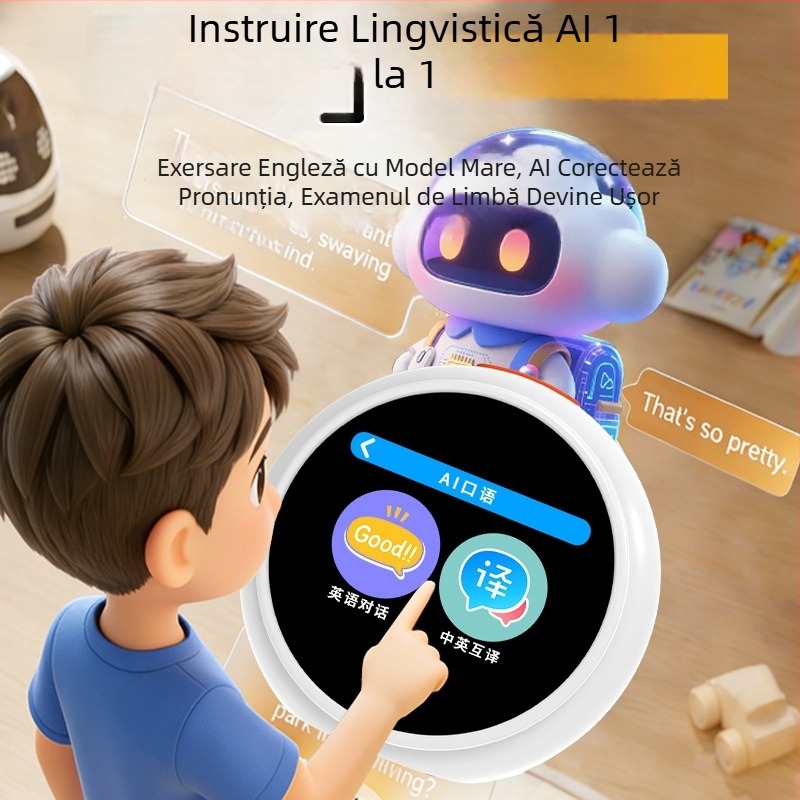A1 Roboț inteligent cu ceas, alarmă vocală pentru copii, învățare engleză și povești, model mare