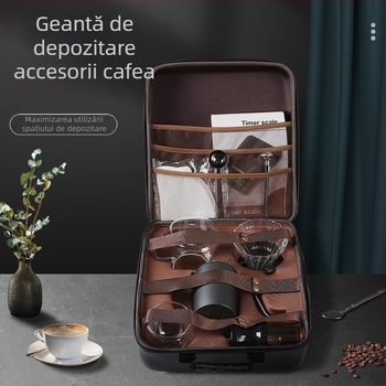 V60 Eva set cafea pentru exterior – Kit de călătorie portabil pentru preparare cafea prin turnare, cu cutie de depozitare și geantă pentru ceai