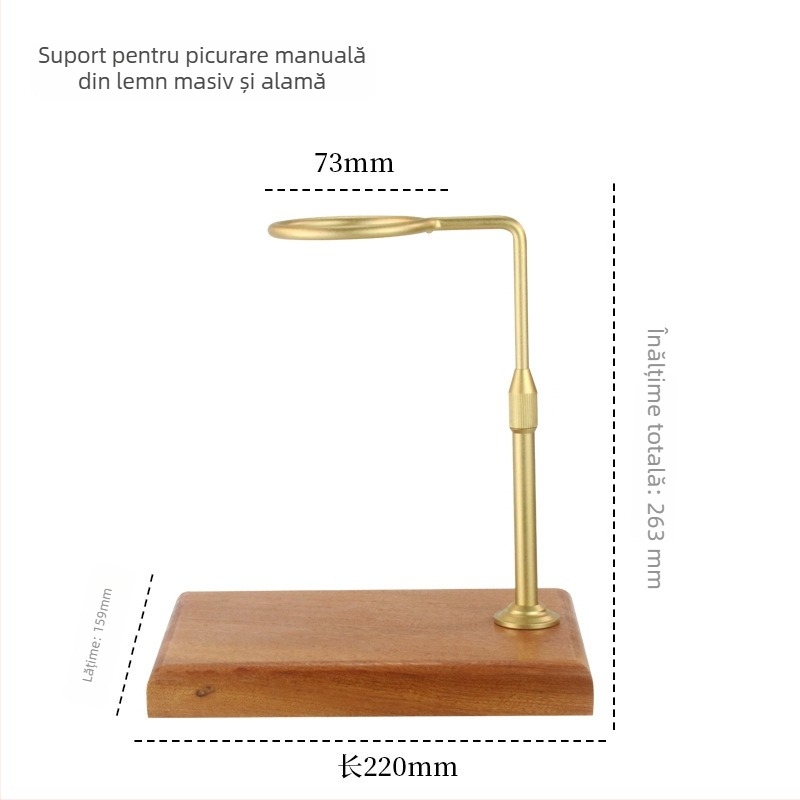 Suport pentru cafea pour-over, cu bază din lemn solid și cadru din aliaj de aluminiu, pentru exterior