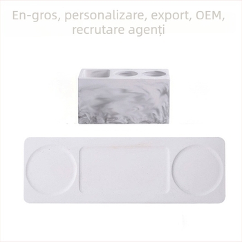 Suport pentru periuțe de dinți din diatomită, bază pentru chiuvetă, spațiu de depozitare, covoraș absorbant pentru pahar cu uscare rapidă, organizator pentru pahar și pastă de dinți
