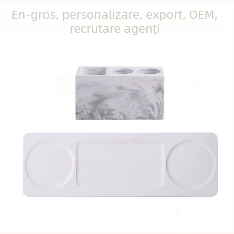 Suport pentru periuțe de dinți din diatomită, bază pentru chiuvetă, spațiu de depozitare, covoraș absorbant pentru pahar cu uscare rapidă, organizator pentru pahar și pastă de dinți