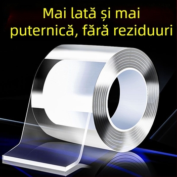 Bandă dublu-adezivă nano, îngroșată, puternică, transparentă pentru montarea afișelor