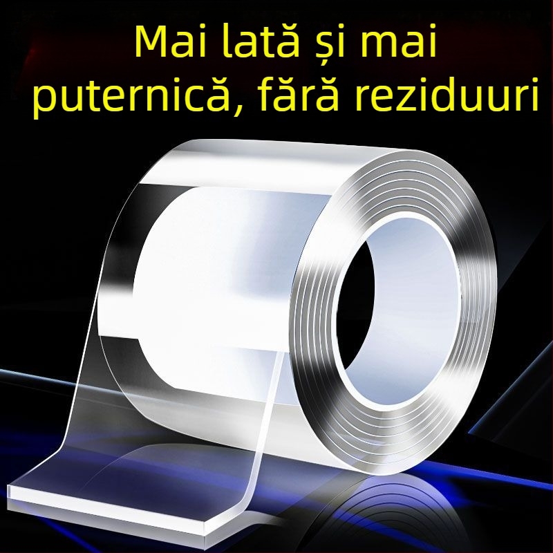 Bandă dublu-adezivă nano, îngroșată, puternică, transparentă pentru montarea afișelor