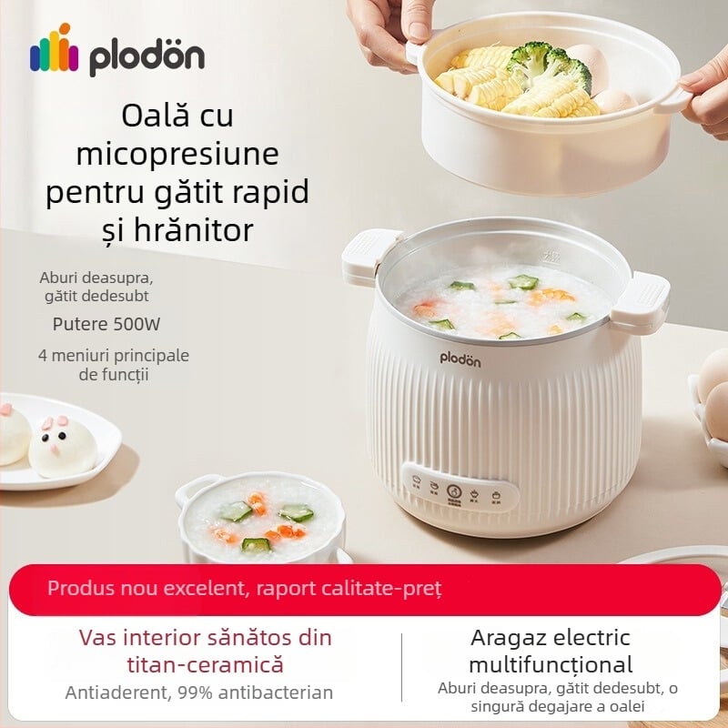 Puliton Oală electrică pentru gătit, cu pereți titan-ceramici, pentru abur și hrănire bebeluși, multifuncțională – orez