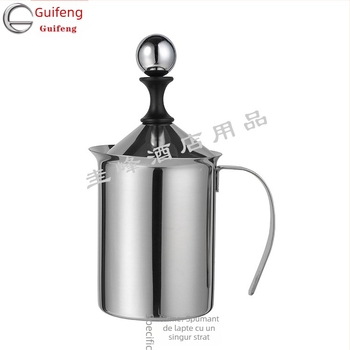 Spumator de lapte din oțel inoxidabil, cu plasă de filtrare, manual, pentru cafea