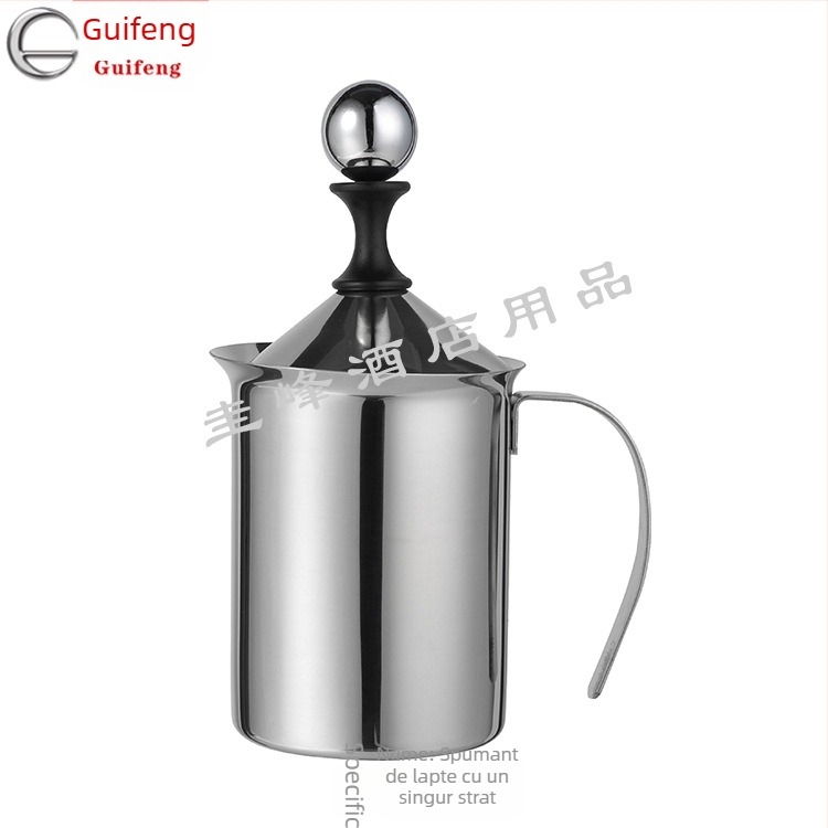 Spumator de lapte din oțel inoxidabil, cu plasă de filtrare, manual, pentru cafea