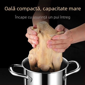 Fritură multifuncțională în stil japonez, din oțel inoxidabil 304, pentru uz casnic, pentru tempura, economie de ulei, cu strecurătoare încorporată