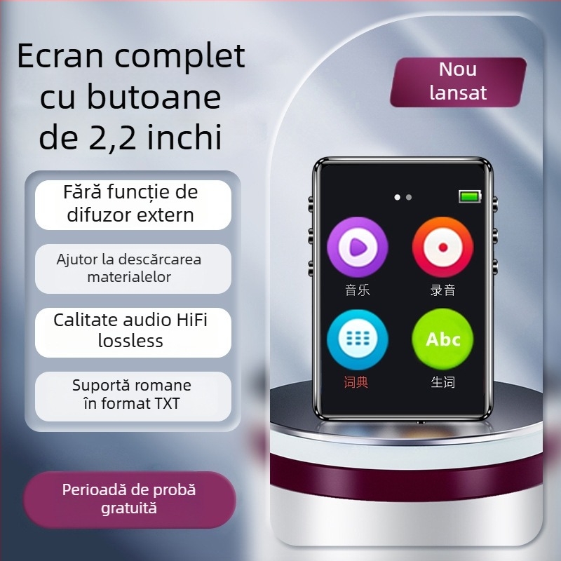 Bluetooth MP3 player cu cititor de cărți electronice și lectură de romane, dispozitiv multimedia MP4 de 3,0 inch pentru elevi