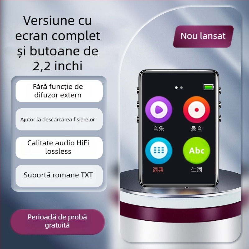 Bluetooth MP3 player cu cititor de cărți electronice și lectură de romane, dispozitiv multimedia MP4 de 3,0 inch pentru elevi