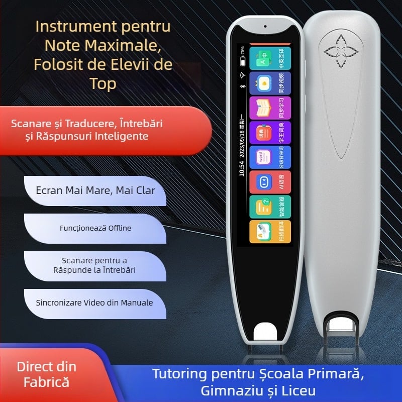 Pix de citire compact cu traducere în engleză, scanare offline, dicționar electronic și translator, instrument educațional pentru elevi de la primar până la liceu