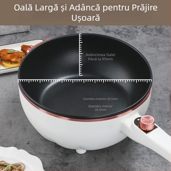 Wok electric multifuncțional pentru uz casnic: capacitate mare, interior antiaderent, totul într-un singur vas pentru gătit la abur, fierbere, prăjire.