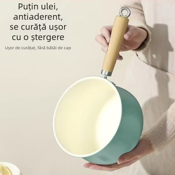 Tigaie de lapte din ceramică cu fund plat, pentru hrana bebelușilor și terci, compatibilă cu aragaz pe gaz și plită cu inducție
