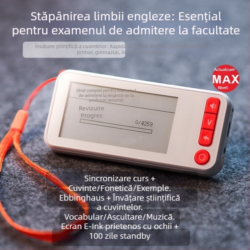 Dicționar de învățare a limbii engleze cu 3500 de cuvinte, voce reală, dispozitiv de citire cu e‑ink pentru elevi din ciclul primar și gimnazial