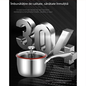 Oală de lapte din oțel inoxidabil 304, oală de supă cu trei straturi, neacoperită, mâner unic, aburitor, compatibil inducție
