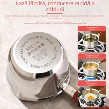 Oală mică din oțel inoxidabil pentru turnarea uleiului, utilizare casnică