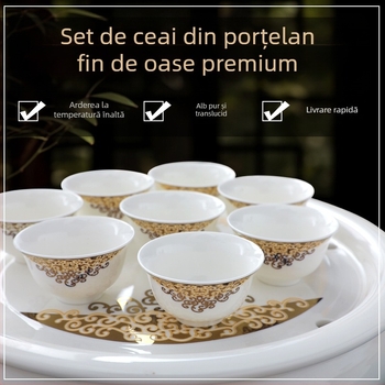 Set de ceai Kung Fu cu imprimare de logo, într-o cutie cadou din porțelan alb