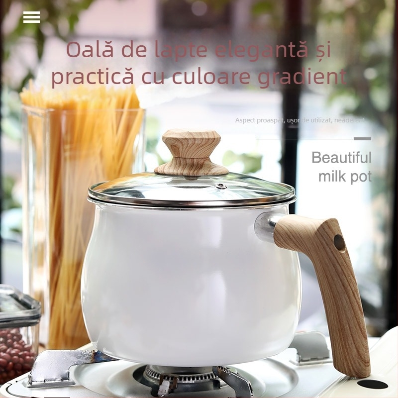 Oală pentru lapte de bebeluți, oală mini antiaderentă pentru tăiței, oală mică de supă drăguță, compatibilă cu plita cu inducție