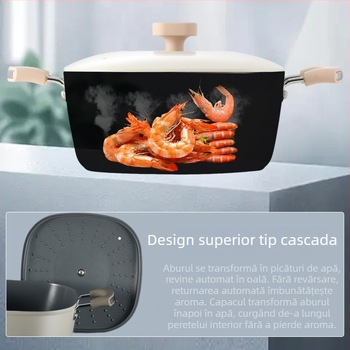 Oală ceramică pentru lapte, cu strat titan antiaderent, stil Yukihira, oală pentru tăiței, veselă de bucătărie ușoară