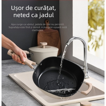 Oală ceramică pentru lapte, cu strat titan antiaderent, stil Yukihira, oală pentru tăiței, veselă de bucătărie ușoară