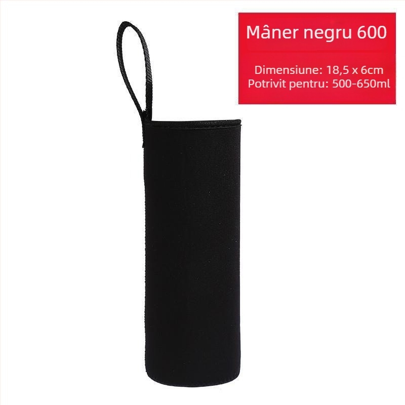 Husă pentru cană cu mâner crossbody, acoperire izolatoare pentru sticlă 400-1500 ml, protecție la arsuri, izolație termică, rezistentă la căderi.