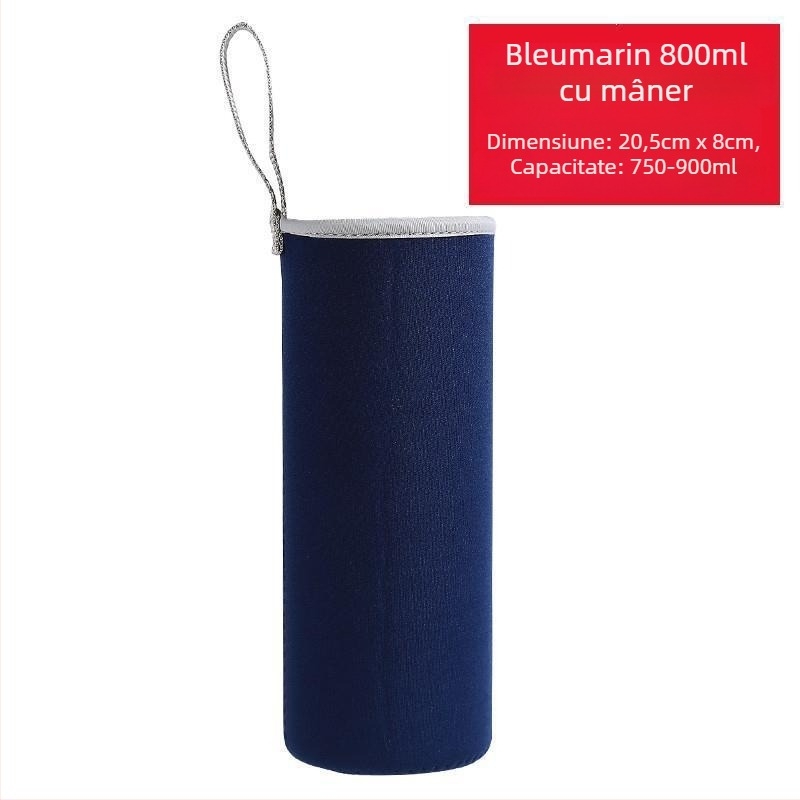 Husă pentru cană cu mâner crossbody, acoperire izolatoare pentru sticlă 400-1500 ml, protecție la arsuri, izolație termică, rezistentă la căderi.
