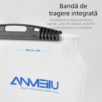 Sac de apă exterior, 2 L – rezervor de apă pliabil, portabil pentru drumeții și ciclism