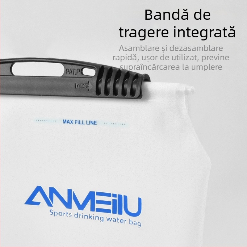 Sac de apă exterior, 2 L – rezervor de apă pliabil, portabil pentru drumeții și ciclism